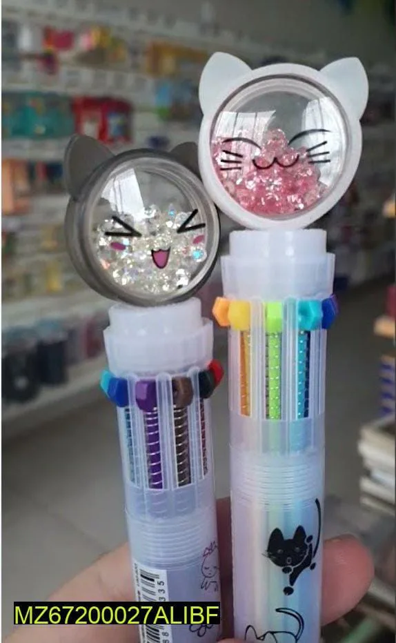 cat face color pencil